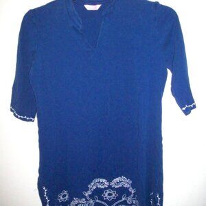 Lilly Pulitzer Dark Blue Long Floral Bottom Top SM